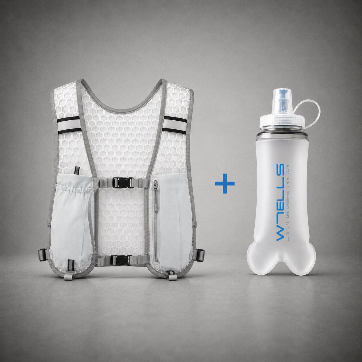 NexxtRun Premium Laufset – Laufweste & faltbare WRELLS Soft Flask