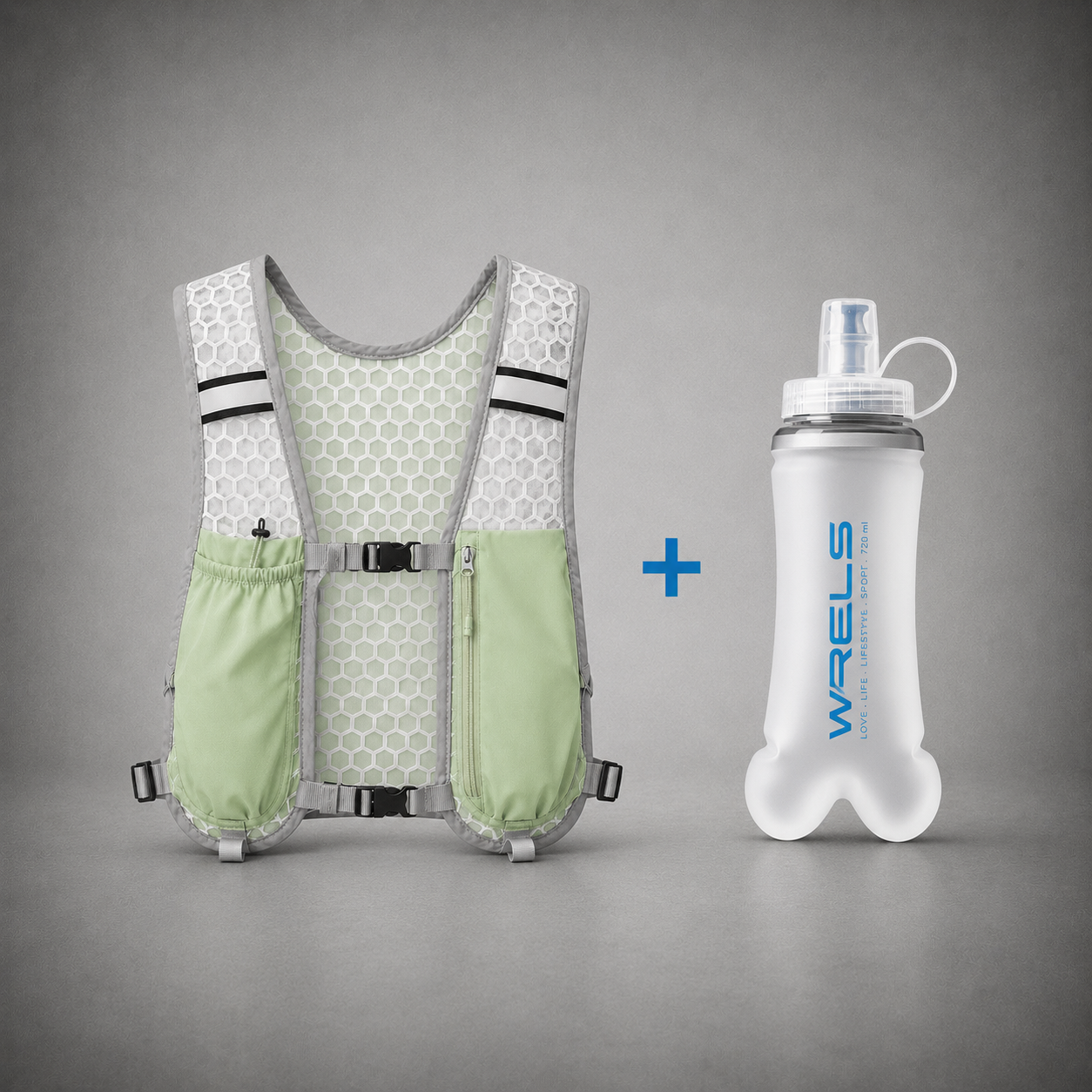 NexxtRun Premium Laufset – Laufweste & faltbare WRELLS Soft Flask
